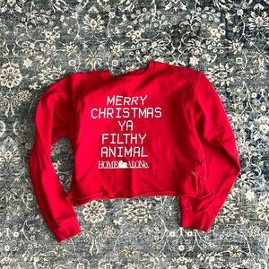 Home Alone, Merry Christmas ya filthy animal cropped sweater